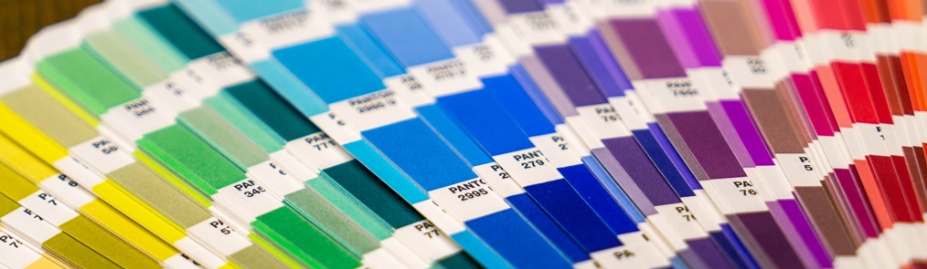 Pantone Swatch booklet laid out.