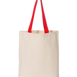 Q-Tees - 11L Canvas Tote with Contrast-Color Handles